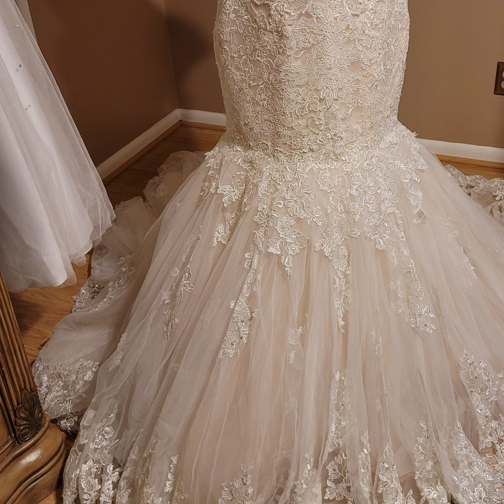 Wedding Dress Size 14 Pink Champagne - Picture 16 of 16